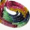 2xTope Grade Super Fine Excellent Multy Precious Emerald Ruby Sapphire Gorgeous Micro Faceted Rondell Beads size 5 mm Approx - 15 inches